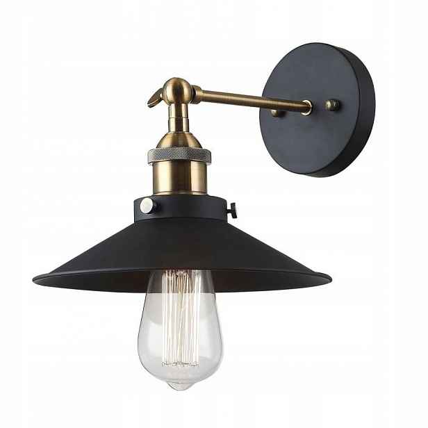 Nástěnná lampa Kermio Černá E27 Industriální 33 cm Široká Italux