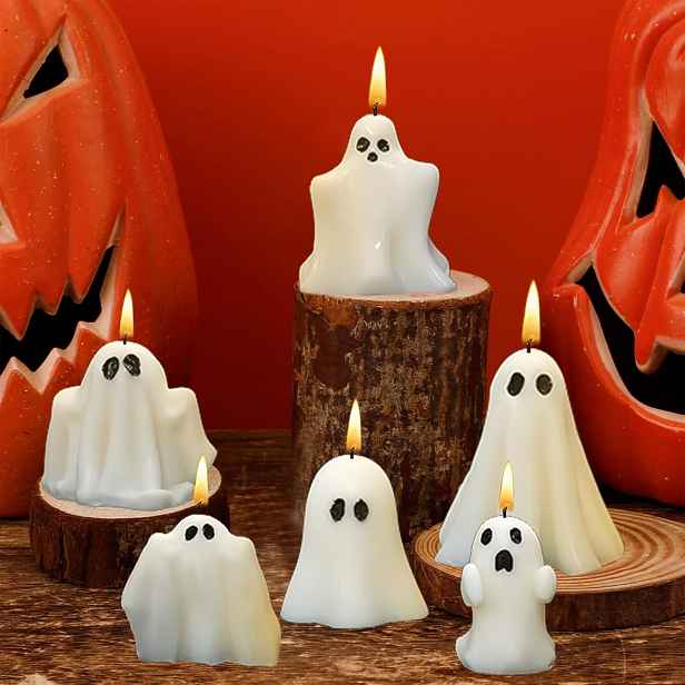 Svíčky Duchové Halloween Sada 6 Kusů Dekorace Stůl Dům Dárek