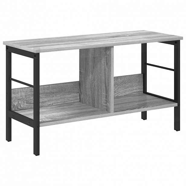 vidaXL Knihovna 2 úrovní 82 x 32 x 47 cm Kompozitní dřevo Šedá Sonoma