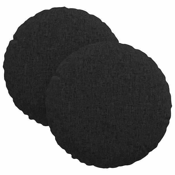 vidaXL Polštáře na sedadla 2 ks Textil Černá Ø30 x 13 cm