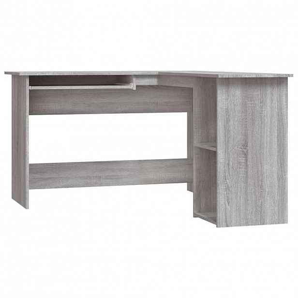 vidaXL Rohový psací stůl šedý sonoma 120x140x75 cm kompozitní dřevo