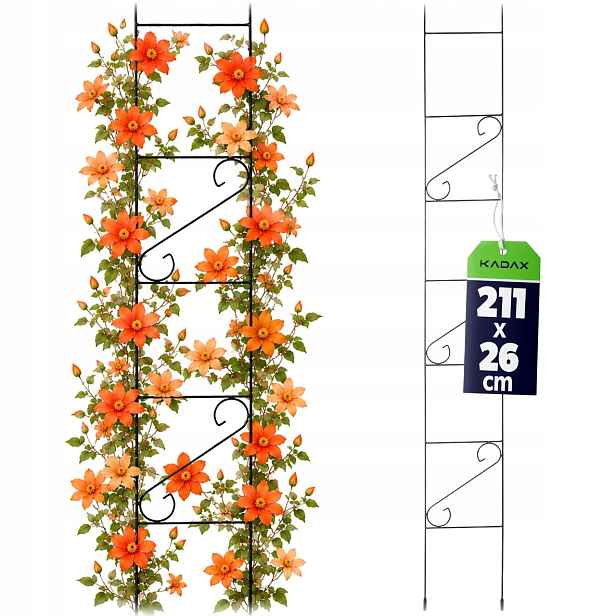Zahradní Žebřík 210 cm Na Rostliny Podpěra Na Květiny Kovová Pergola Silná