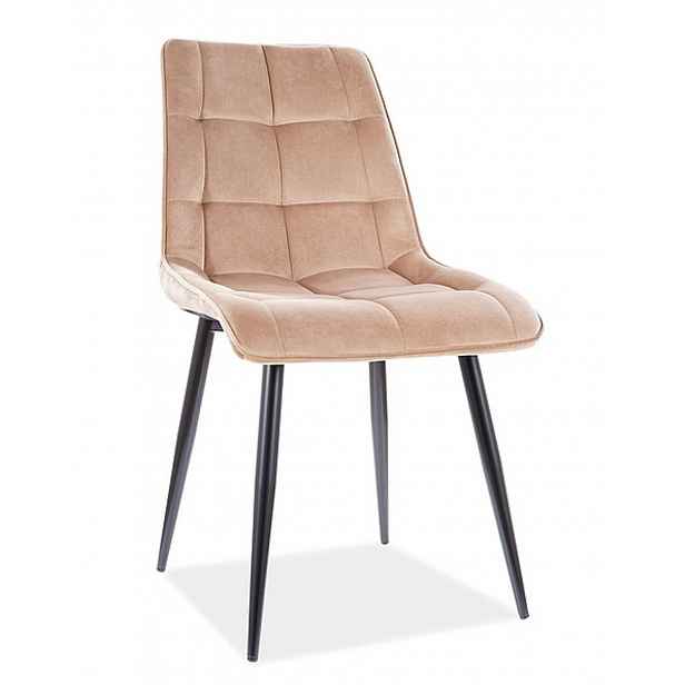 Židle Chic Velvet béžová – černé nohy