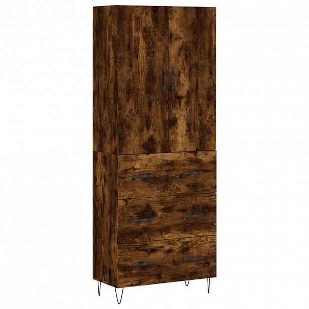 vidaXL Skříň highboard kouřový dub 69,5 x 34 x 180 cm kompozitní dřevo