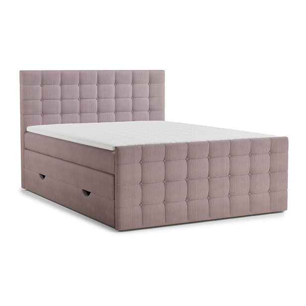 Fialová boxspring postel s úložným prostorem 160x200 cm Tasca – Maison de Rêve