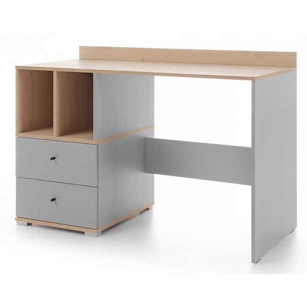 Psací stůl se šuplíky Room, dub biscuit/šedý