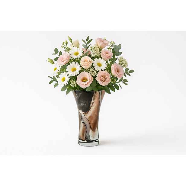 Skleněná váza 28 cm hnědo-černá 2310/C269