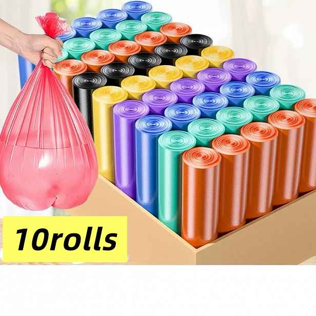 TEMU 10 Rolí Jednorázových Odpadkových Sáčků Náhodných - Malé Domácí a Kuchyňské Odpadkové Sáčky, Víceúčelové Plastové Odpadkové Sáčky pro Ložnici,