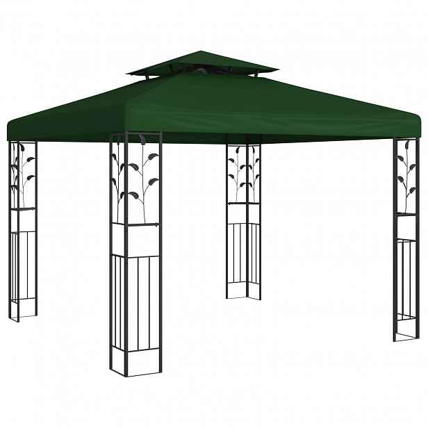 vidaXL Altán 3 x 3 x 2,68 m Zelená Polyester a ocel