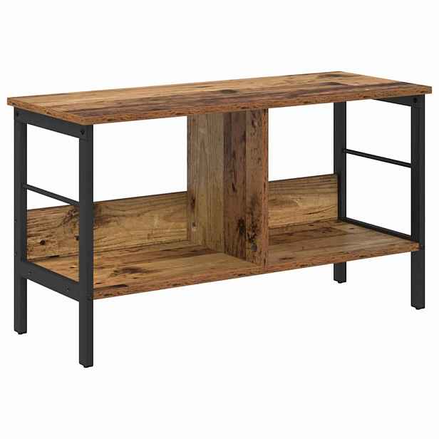 vidaXL Knihovna 2 úrovní 82 x 32 x 47 cm Kompozitní dřevo Staré dřevo