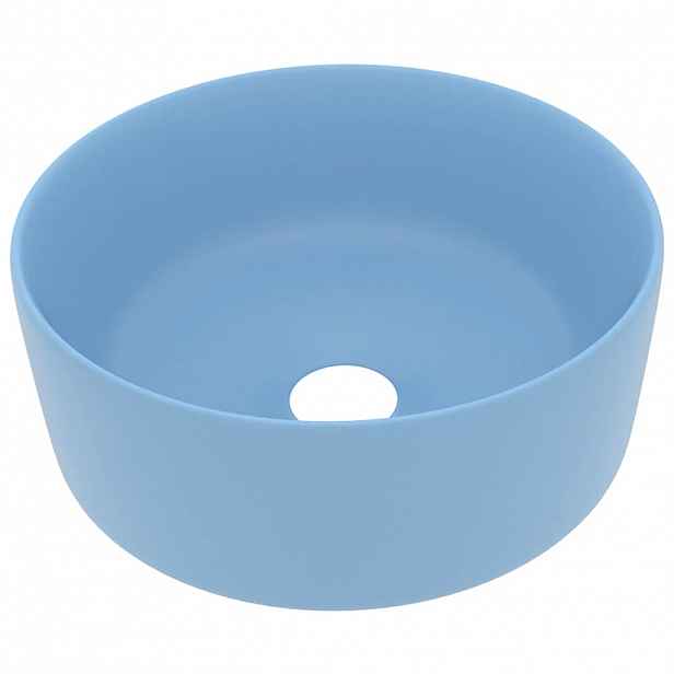 vidaXL Luxusní umyvadlo kulaté matné světle modré 40 x 15 cm keramické