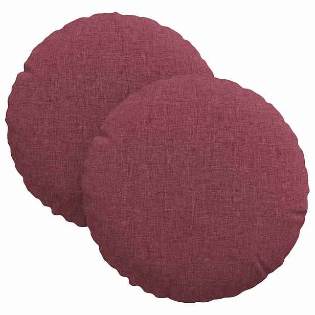 vidaXL Polštáře na sedadla 2 ks Textil Víno Červené Ø30 x 13 cm