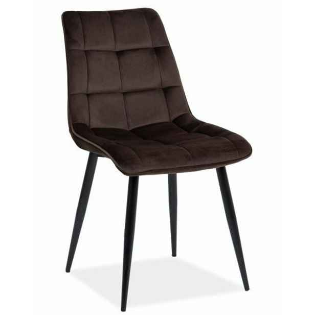 Židle Chic Velvet hnědá – černé nohy