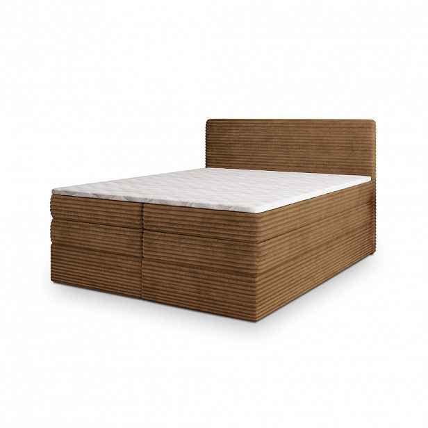 MASSENO POSTEL BOXSPRING LUNERA 180x200 cm, s matrací a úložným prostorem, měděná