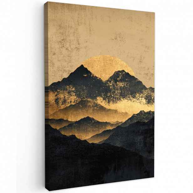 MuchoWow OBRAZ NA PLÁTNĚ Zlaté hory za svitu měsíce 40x60 cm