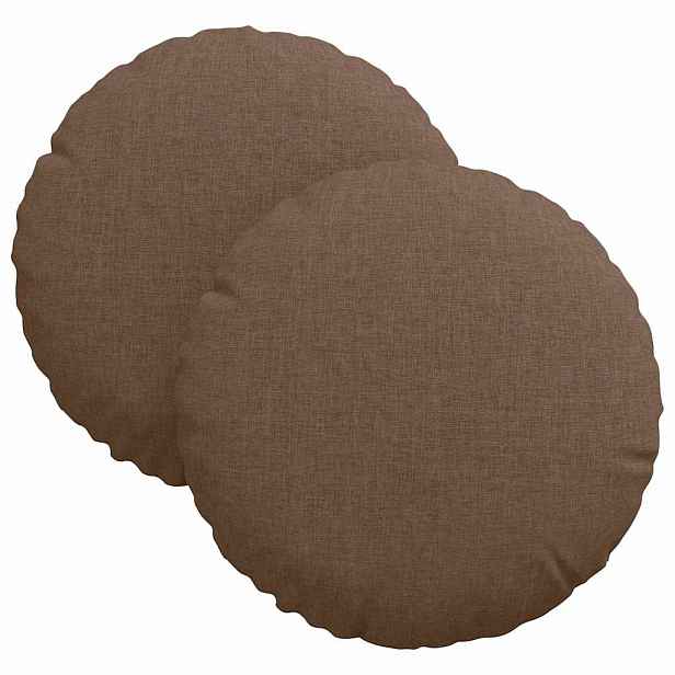 vidaXL Polštáře na sedadla 2 ks Textil Hnědá Ø30 x 13 cm