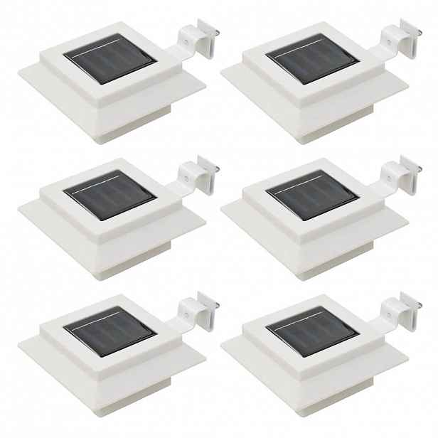 vidaXL Zahradní solární lampy 6 ks LED čtvercové 12 cm bílé