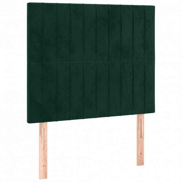 vidaXL Čelo postele tmavě zelené 100x5x118/128 cm sametové