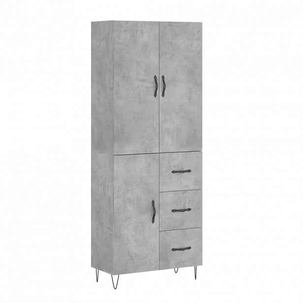 vidaXL Skříň highboard betonově šedá 69,5x34x180 cm kompozitní dřevo