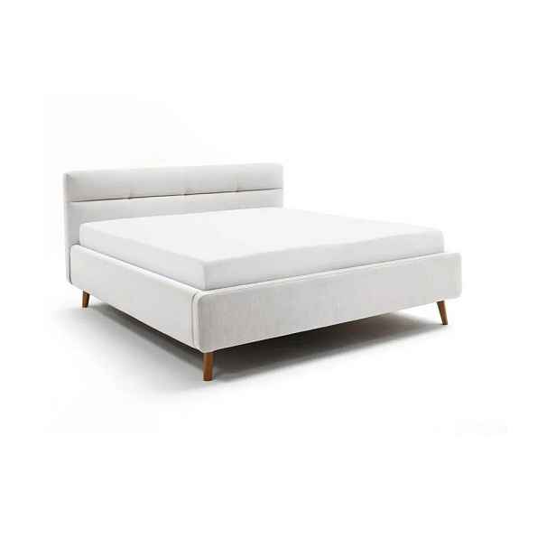 Světle šedá čalouněná dvoulůžková postel s úložným prostorem s roštem 180x200 cm Lotte – Meise Möbel