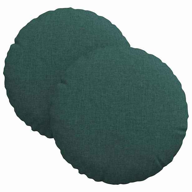 vidaXL Polštáře na sedadla 2 ks Textil Tmavě zelená Ø30 x 13 cm
