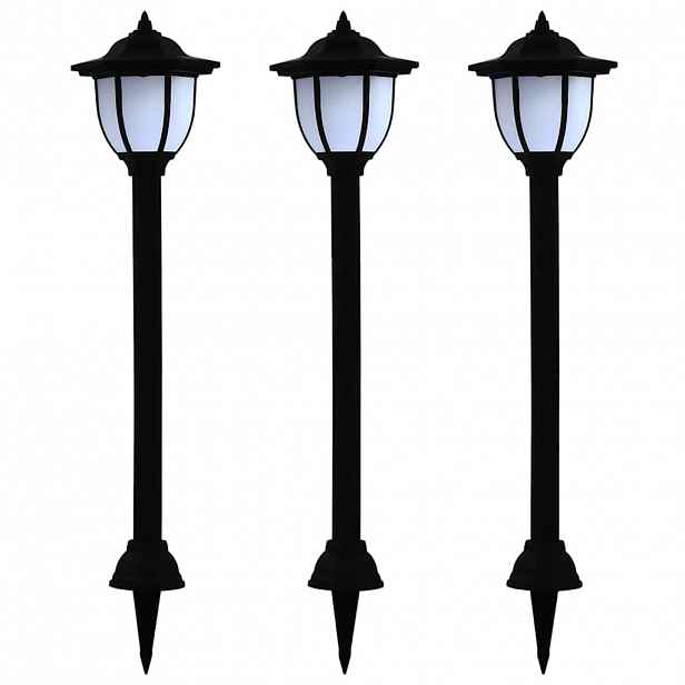 vidaXL Zahradní solární lampy 3 ks LED černé