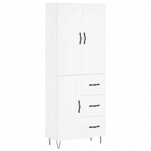 vidaXL Skříň highboard bílá 69,5 x 34 x 180 cm kompozitní dřevo
