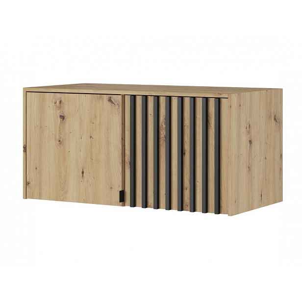 Nástavba na šatní skříň MARFA - šířka 105 cm, dub artisan / černá