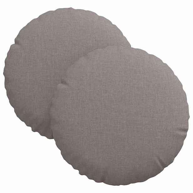 vidaXL Polštáře na sedadla 2 ks Textil Taupe Ø30 x 13 cm