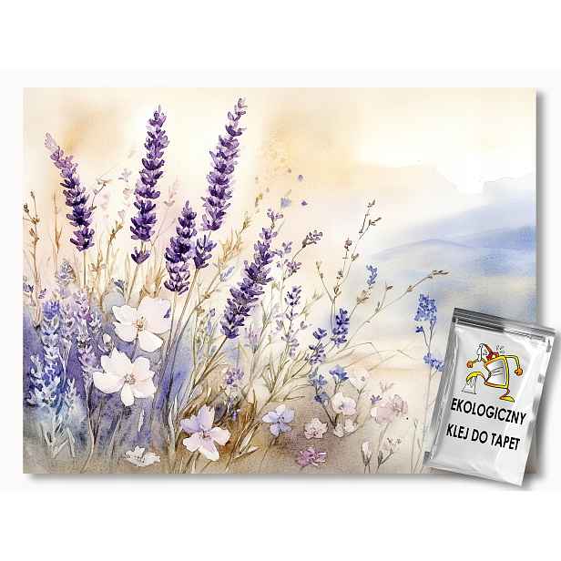 Fototapeta Flizelina Akvarel Příroda Louka Květy Levandule 368x254 130g