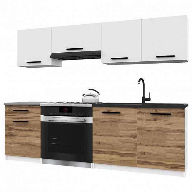 B BELINI GROUP KUCHYŇSKÁ LINKA Italia 1 180 cm, s pracovními deskami, Bílo-zlatohnědá matná