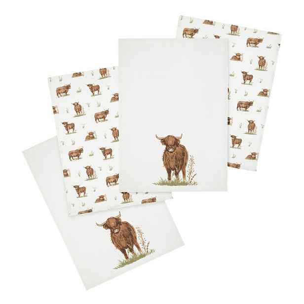 Bavlněné utěrky v sadě 4 ks 50x70 cm Angus Highland Cow – Catherine Lansfield