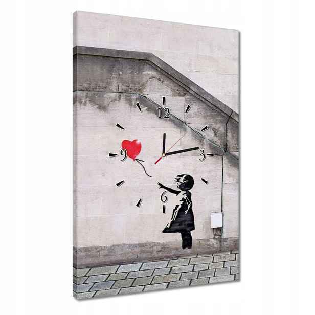 Hodiny 40x60 Banksy Dívka Balónek