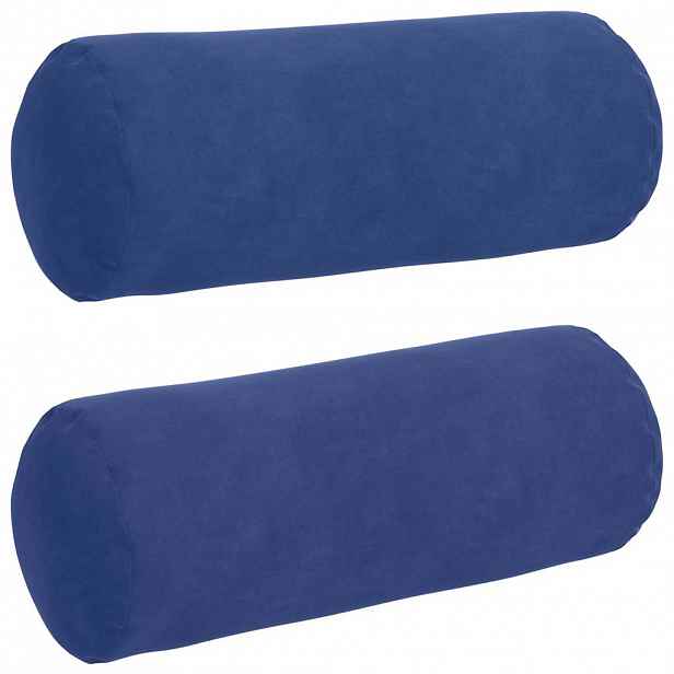 vidaXL Polštáře 2 pcs Policová modrá Ø 15 x 40 cm Žebrovaná látka