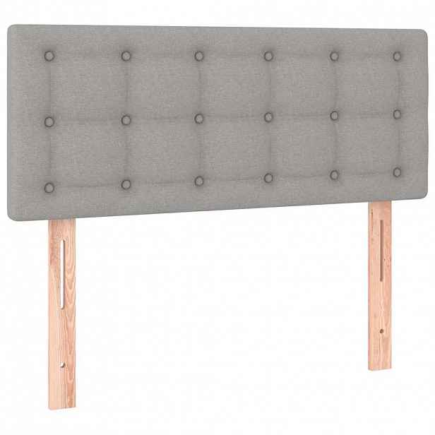 vidaXL Čelo postele světle šedé 80 x 5 x 78/88 cm textil