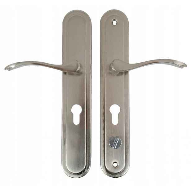 Čínská dveřní klika KLC-0041 Levá, štítek 278×48 mm, rozteč 223 mm