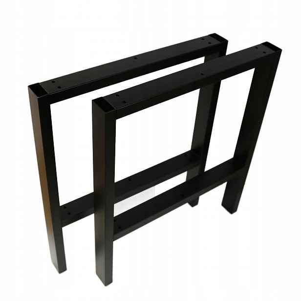 Kovové nohy pro stůl Loft Industrial černé 40x47 A cm Profil 4x2 cm 2ks