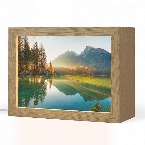 OnlyWow STOLNÍ LAMPA Jezero - Les - Hory - Příroda - Slunce - Krajina 20x15 cm