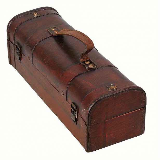 TEMU Elegantní vintage krabice na víno z masivního dřeva s kovovou západkou - Klasická červeno-hnědá, květinový design, x 11,5 cm x 11 cm - Ideální