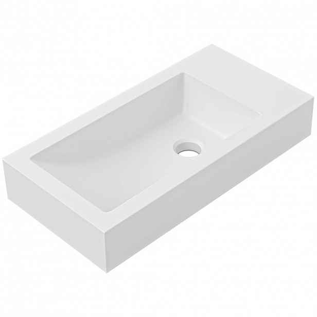 Umyvadlo z litého mramoru Sofia - bílá matná - 50x25 cm