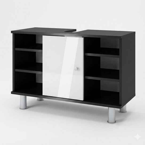 Vicco TOALETNÍ SKŘÍŇKA PRO UMYVADLO Fynn Antracit/bílý vysoký lesk 80 x 54 cm se 6 policemi