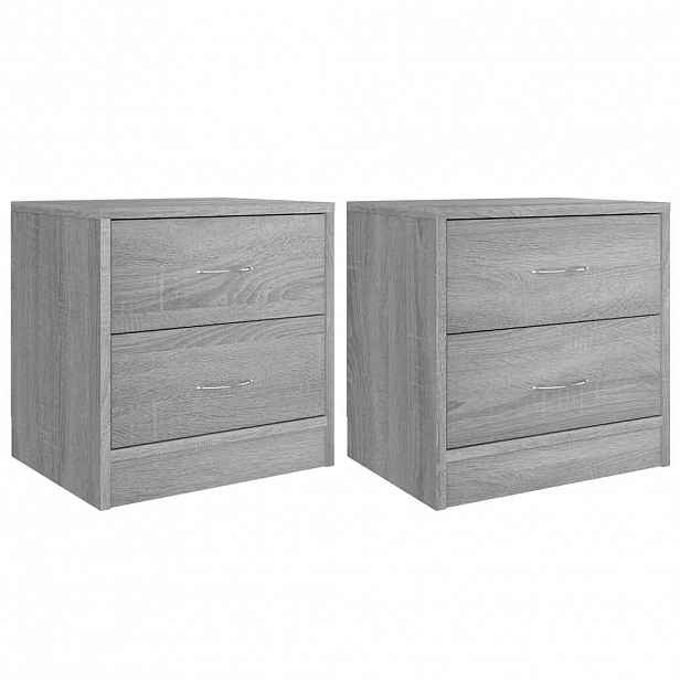 vidaXL Noční stolky 2 ks šedé sonoma 40 x 30 x 40 cm kompozitní dřevo
