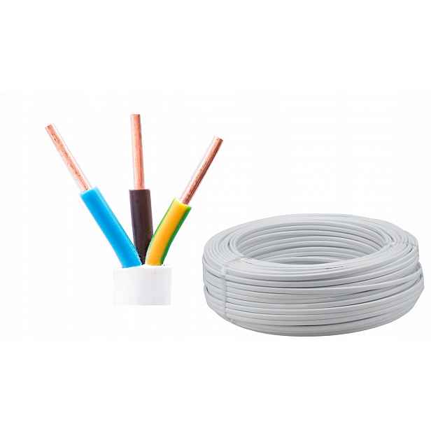 Instalační kabel Ydy 3X1,5 450/750V drát kulatý bílý Elpar 100 Metrů