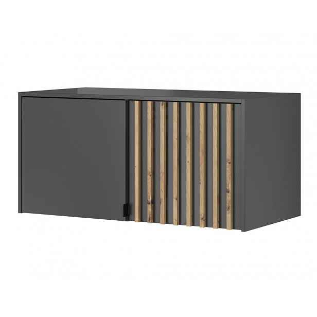 Nástavba na šatní skříň MARFA - šířka 105 cm, grafit / dub artisan