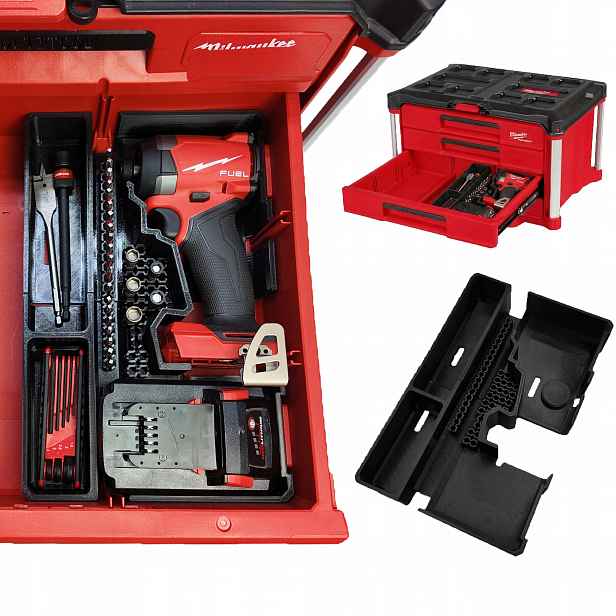Organizér do zásuvek Milwaukee Packout M18 FID3 Úderový šroubovák Fuel