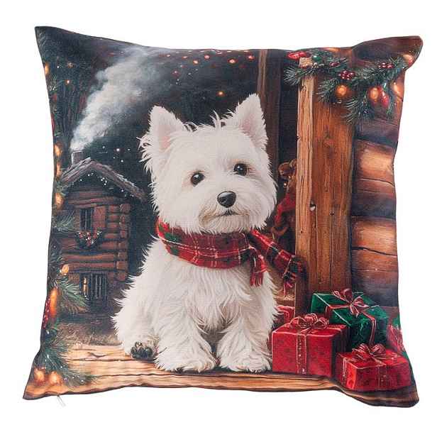 Povlak na polštářek WHITE TERRIER 40 x 40 cm