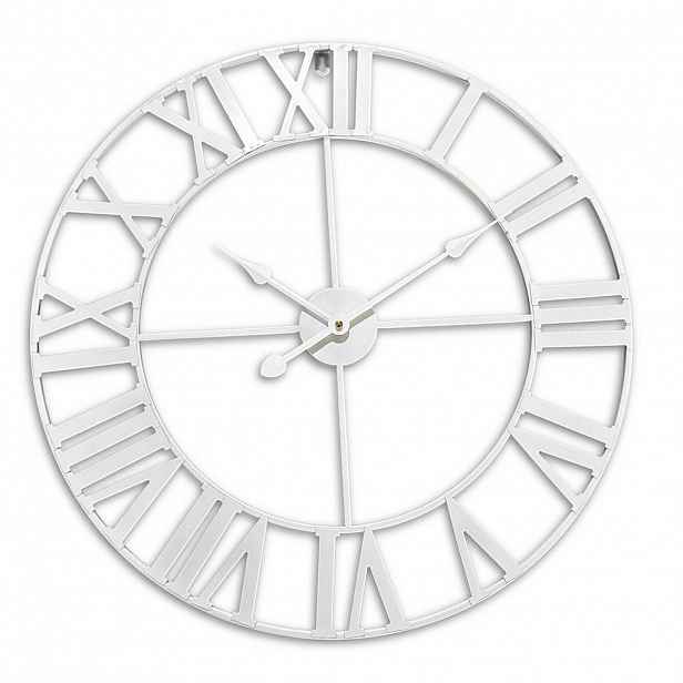 Relaxdays HODINY Bílé železo římské číslice 60 cm