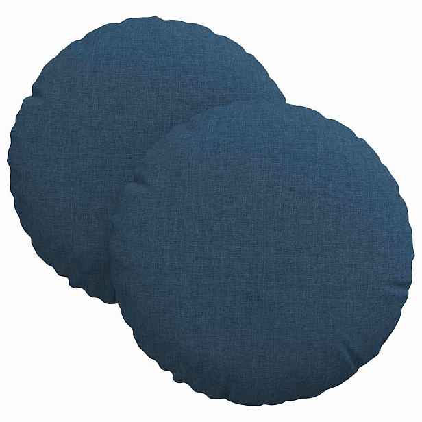 vidaXL Polštáře na sedadla 2 ks Textil Modrá Ø30 x 13 cm