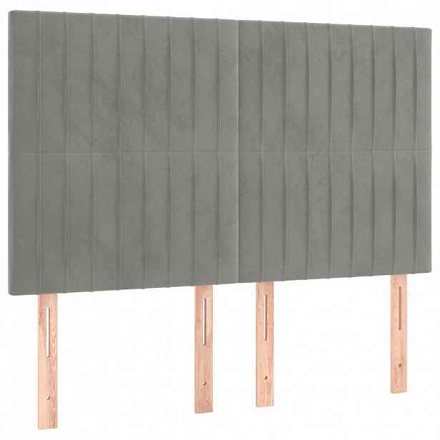 vidaXL Čelo postele světle šedé 144x5x118/128 cm sametové