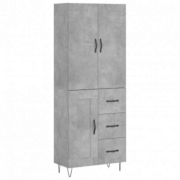 vidaXL Skříň highboard betonově šedá 69,5x34x180 cm kompozitní dřevo
